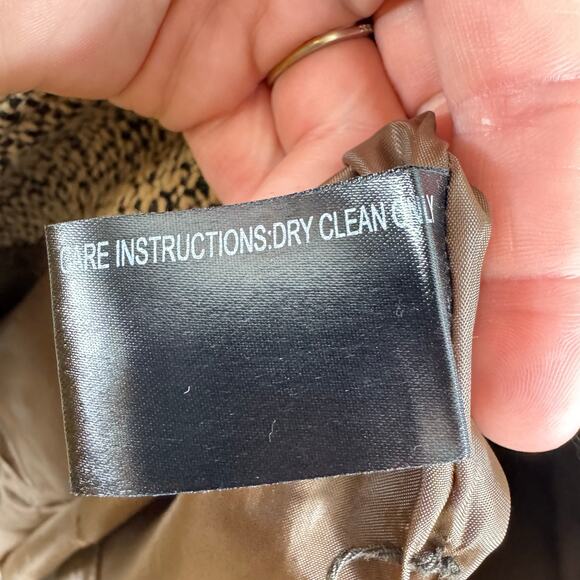 Giacca Wool Blend Tan Brown Long Length Collared Tweed Pea Coat Size M - Picture 6 of 6